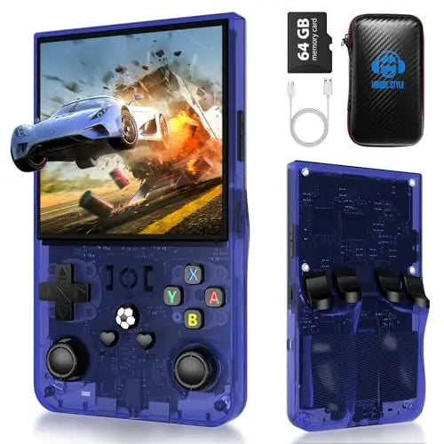 R36MAX Retro Handheld Game Console - 64GB Built-in 18000+ Games, 4.0 Inch IPS Screen, Linux System, 4000mAh Battery, Portable Vi