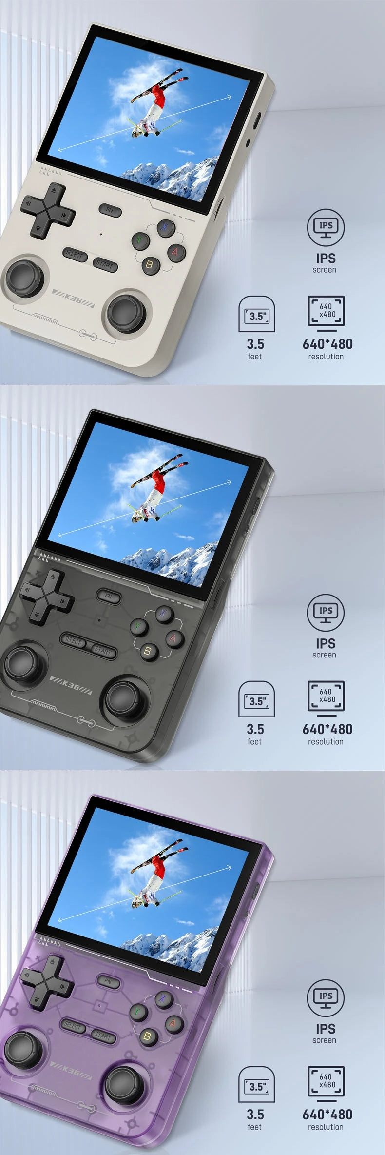 Hot Sale K36 64G Built in 16000+ Games, 3.5-inch Screen Linux System Portable Retro Game Console Pocket Video Player