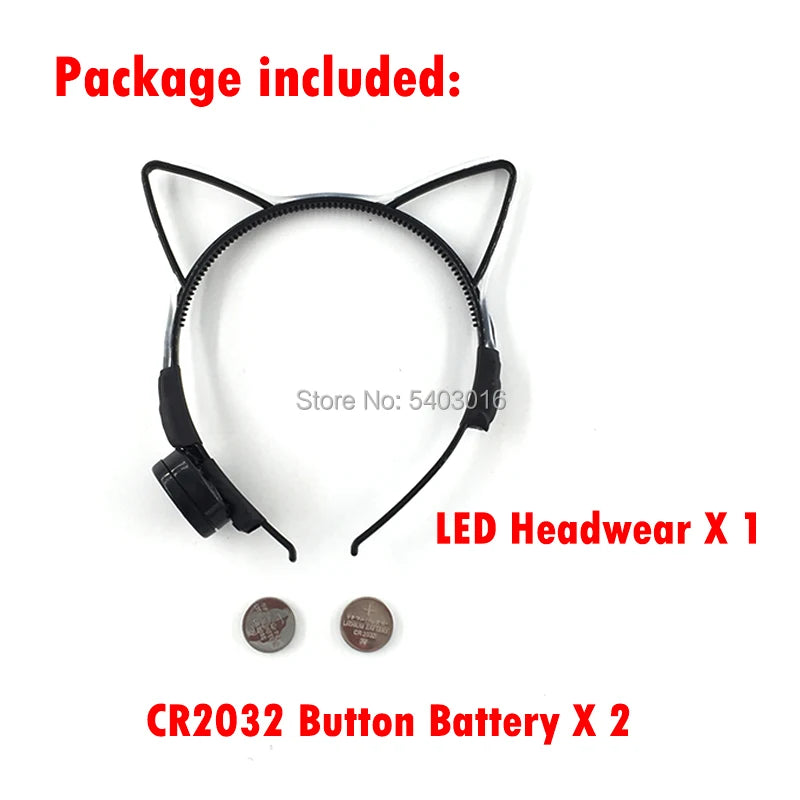 NEW LED Light up Headwear 6 Lighting colors Cat Ear LED Flashing Headband LED Headband Rave Women Girls Glow Party Supplies