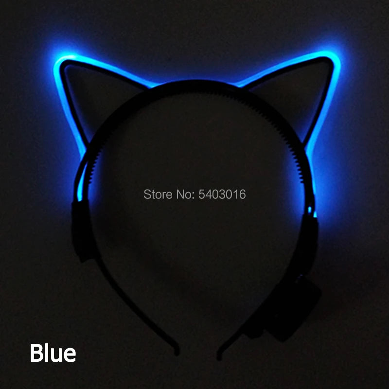 NEW LED Light up Headwear 6 Lighting colors Cat Ear LED Flashing Headband LED Headband Rave Women Girls Glow Party Supplies