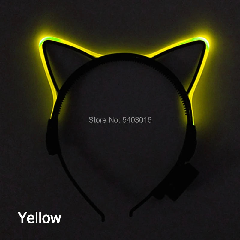 NEW LED Light up Headwear 6 Lighting colors Cat Ear LED Flashing Headband LED Headband Rave Women Girls Glow Party Supplies
