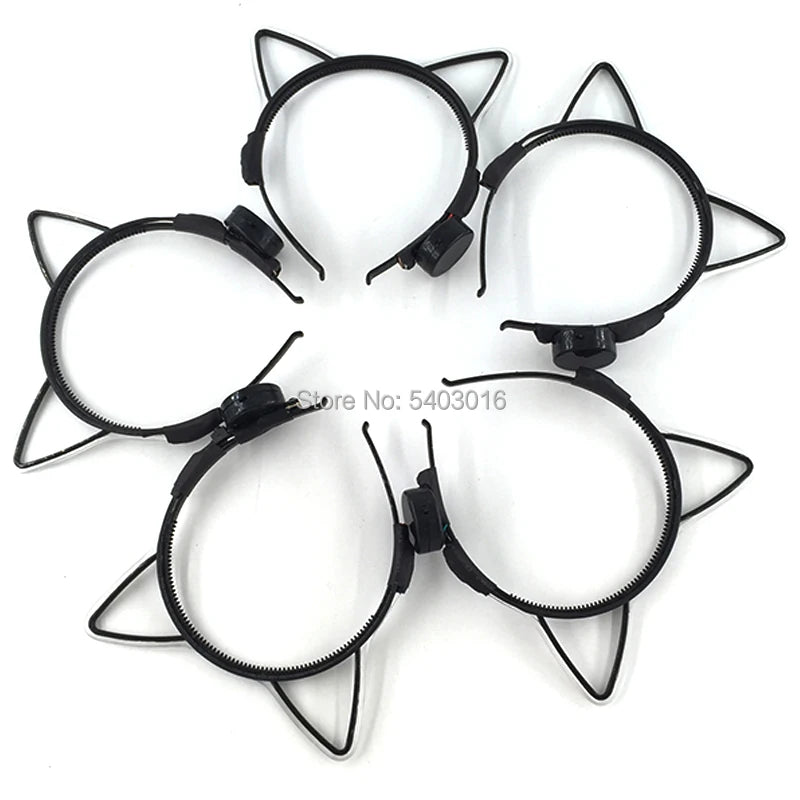 NEW LED Light up Headwear 6 Lighting colors Cat Ear LED Flashing Headband LED Headband Rave Women Girls Glow Party Supplies