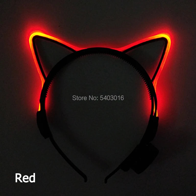 NEW LED Light up Headwear 6 Lighting colors Cat Ear LED Flashing Headband LED Headband Rave Women Girls Glow Party Supplies