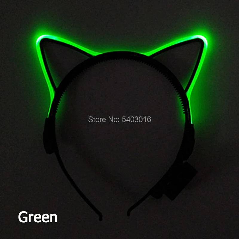 NEW LED Light up Headwear 6 Lighting colors Cat Ear LED Flashing Headband LED Headband Rave Women Girls Glow Party Supplies
