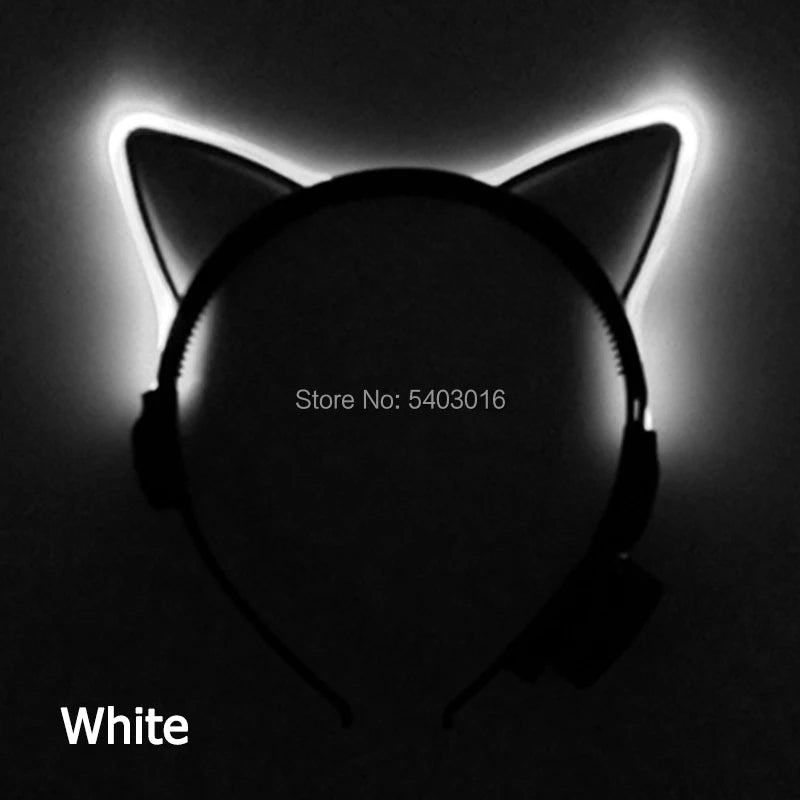 NEW LED Light up Headwear 6 Lighting colors Cat Ear LED Flashing Headband LED Headband Rave Women Girls Glow Party Supplies