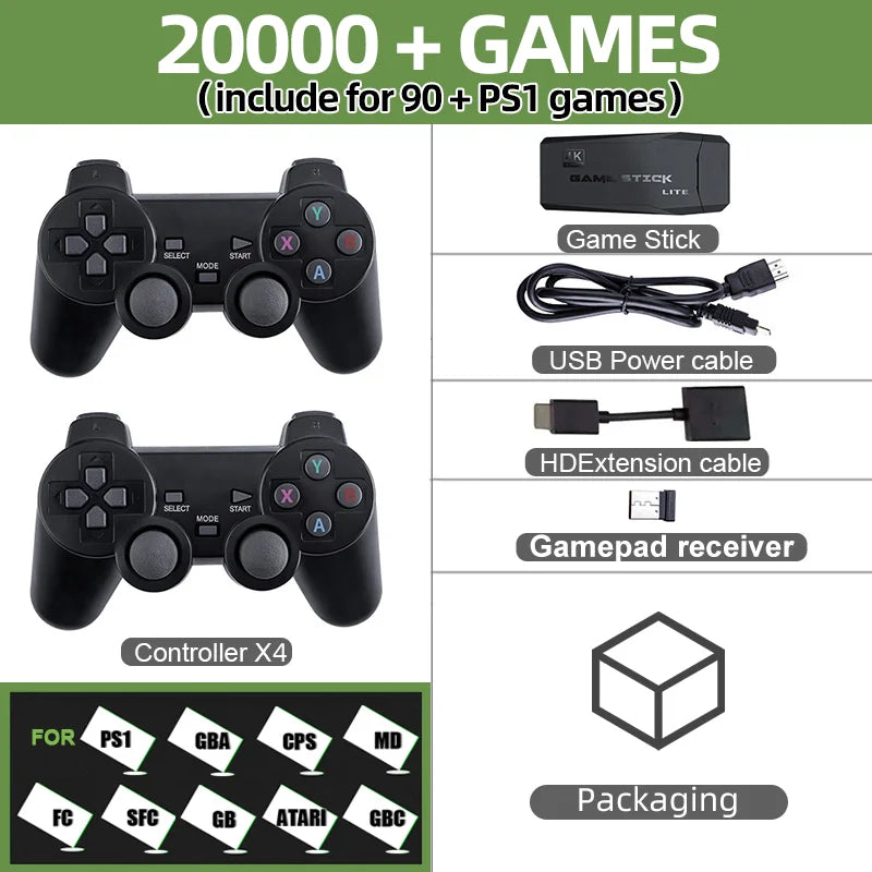 VILCORN Arcade Video Game Console 4K TV Game Stick with Double Arcade Joysitck Games For MAME/Sega/PS1/Atari Kid Gift