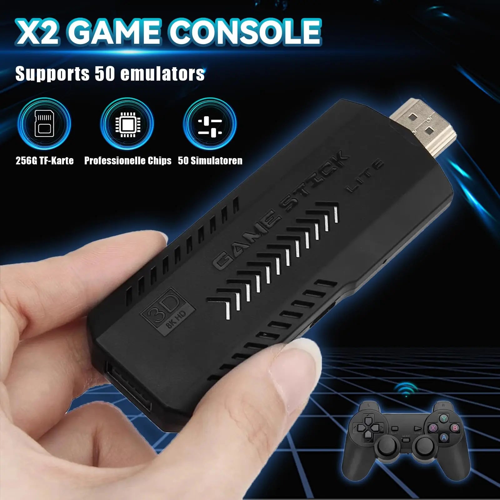 2025 New Retro Game Console, Nostalgia Gaming Stick, Classic Video Games with 4K HD, 20,000+ Games, Upgraded Dual 2.4G Wireless