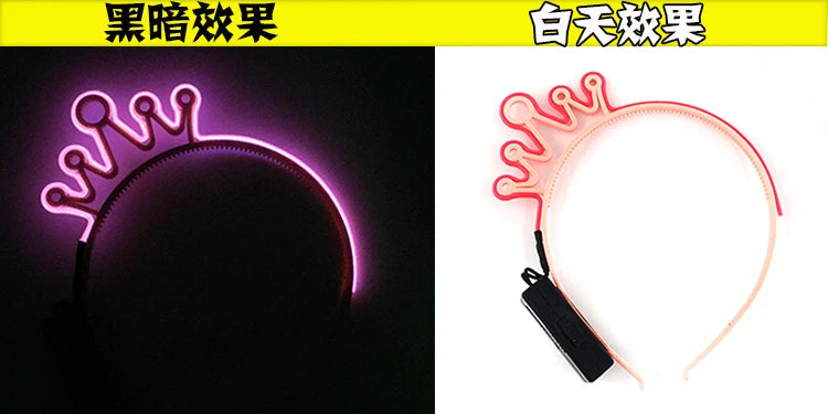 NEW LED Light up Headwear 6 Lighting colors Cat Ear LED Flashing Headband LED Headband Rave Women Girls Glow Party Supplies