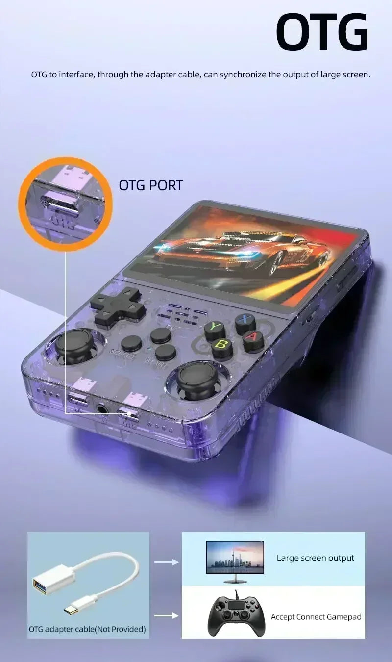 R36S new retro game console 3.5-inch Linux open-source system portable handheld game console with 128GB large memory