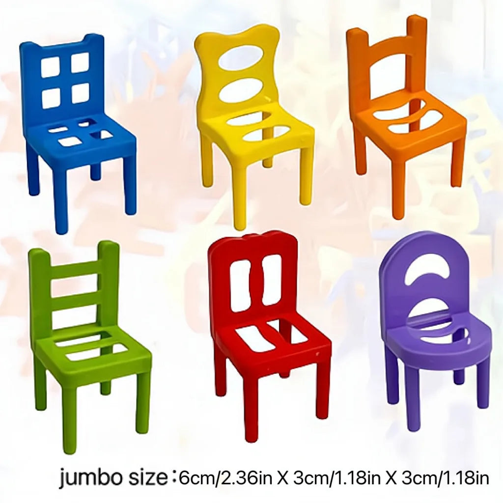 24-42pc folding chair stack children's puzzle toy parent-child interactive game for kids chair stack party juego tabletop games