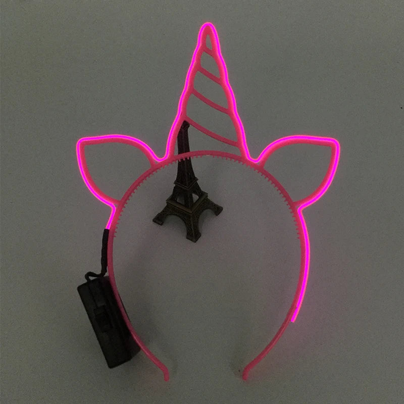 NEW LED Light up Headwear 6 Lighting colors Cat Ear LED Flashing Headband LED Headband Rave Women Girls Glow Party Supplies