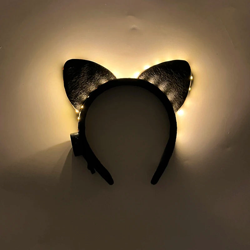 NEW LED Light up Headwear 6 Lighting colors Cat Ear LED Flashing Headband LED Headband Rave Women Girls Glow Party Supplies