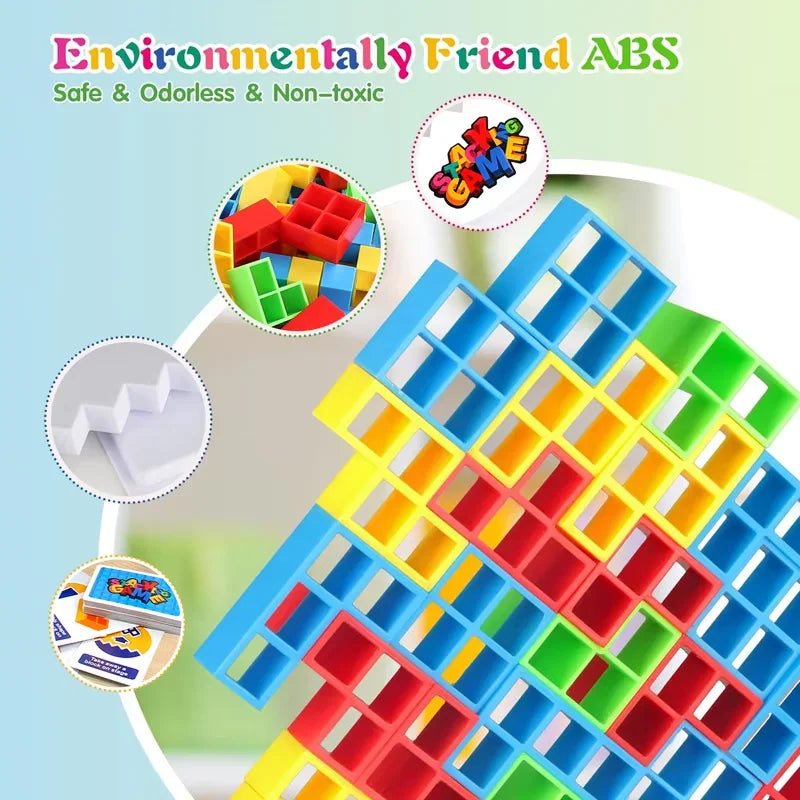 48-64PCS Balances Stacking Board Games Kids Adults Tower Block Toys For Family Parties Travel Games Kid Desktop Party Toy Gifts