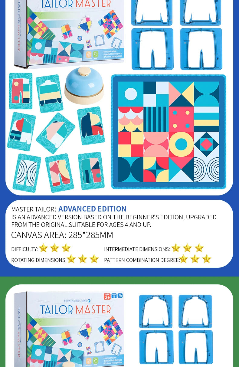 Tailor Master Battle Game Kids Toys Color Shape Matching Logical Thinking Board Games Interactive Montessori Educational Toys