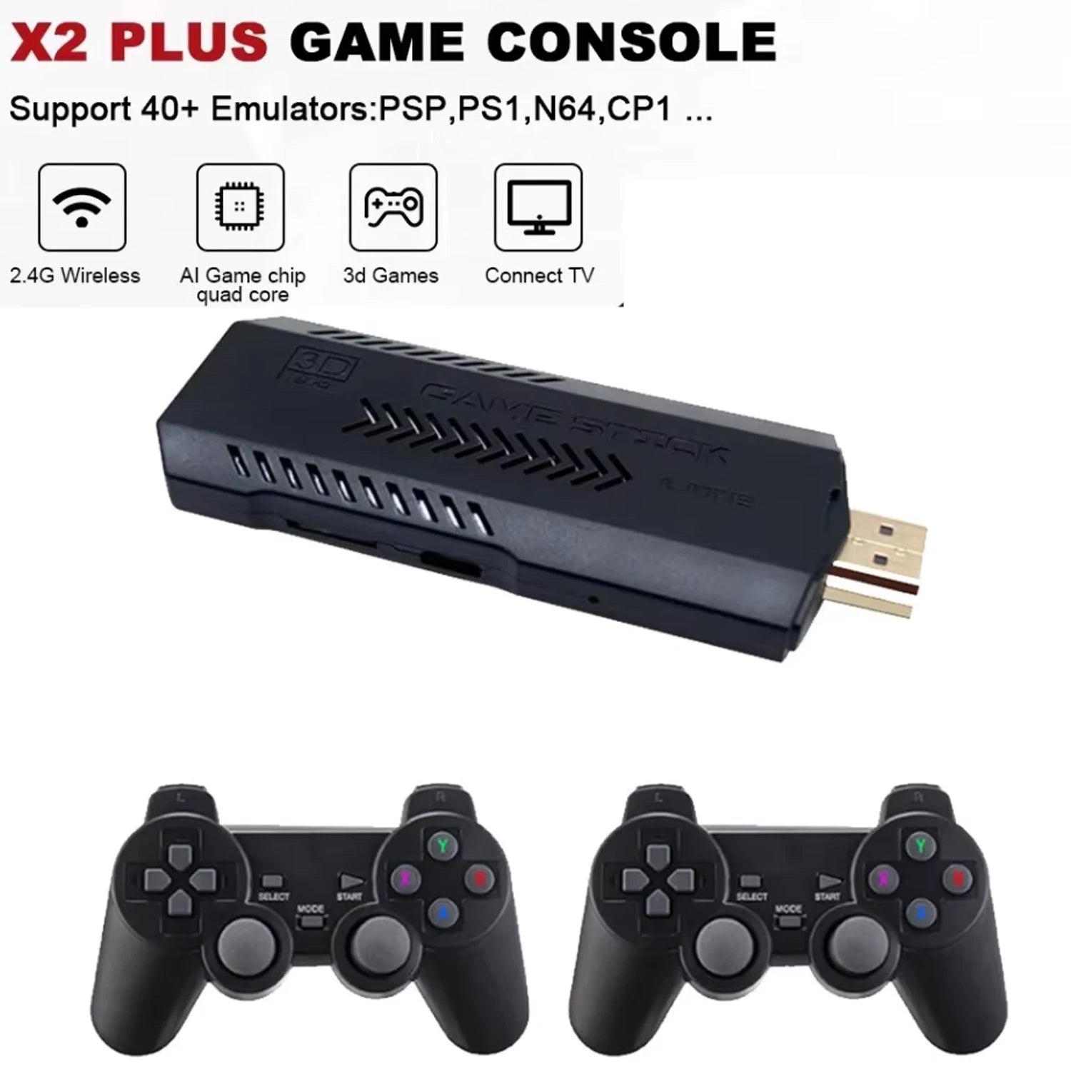 X2 Plus GD10 256G 58000 Game 4K Game player 3D HD Retro Video Game Console Wireless Controller TV 50 Emulator For Kids Gifts