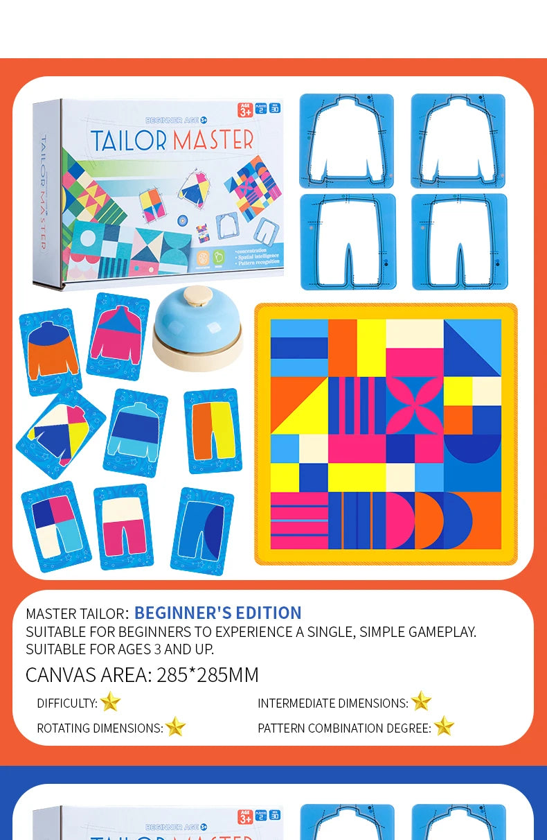 Tailor Master Battle Game Kids Toys Color Shape Matching Logical Thinking Board Games Interactive Montessori Educational Toys