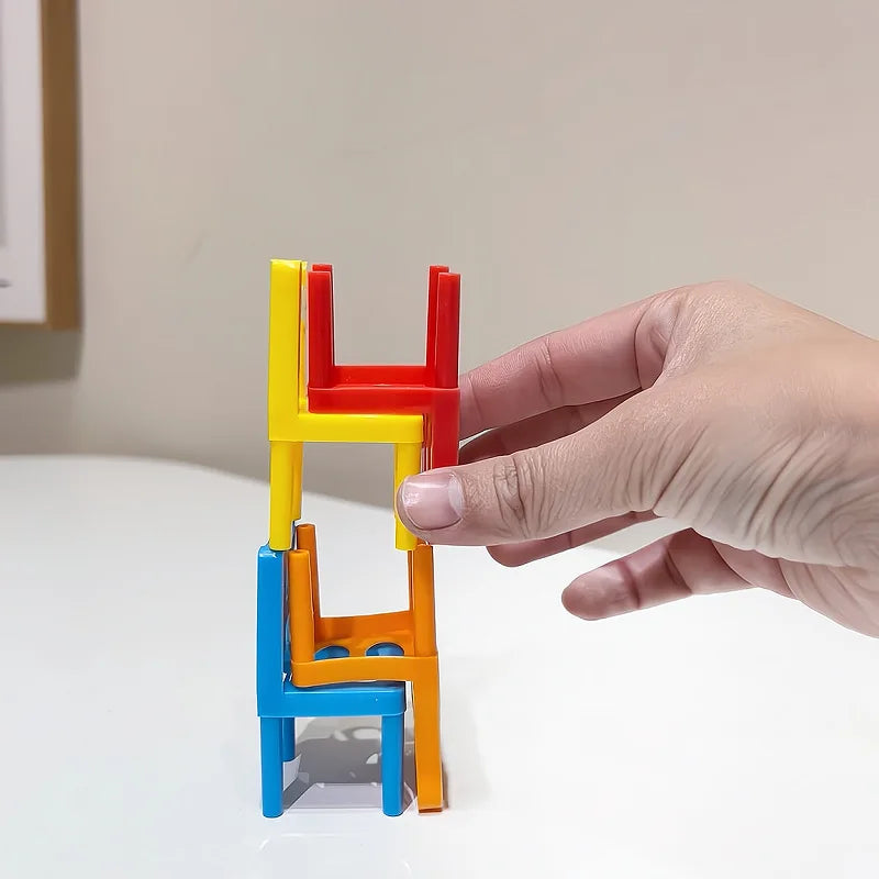 24-42pc folding chair stack children's puzzle toy parent-child interactive game for kids chair stack party juego tabletop games