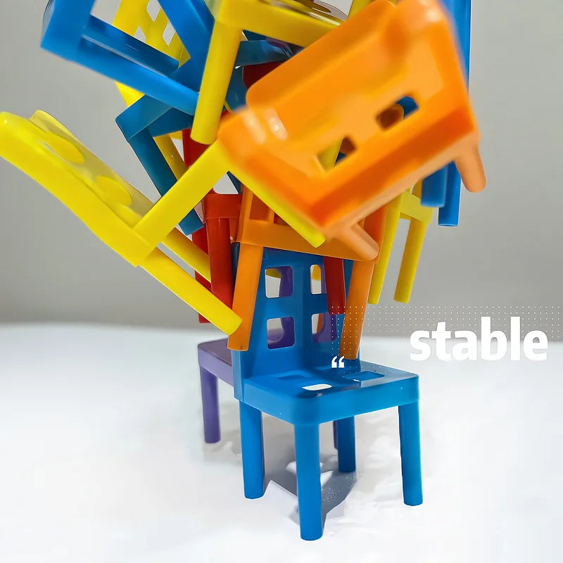 24-42pc folding chair stack children's puzzle toy parent-child interactive game for kids chair stack party juego tabletop games