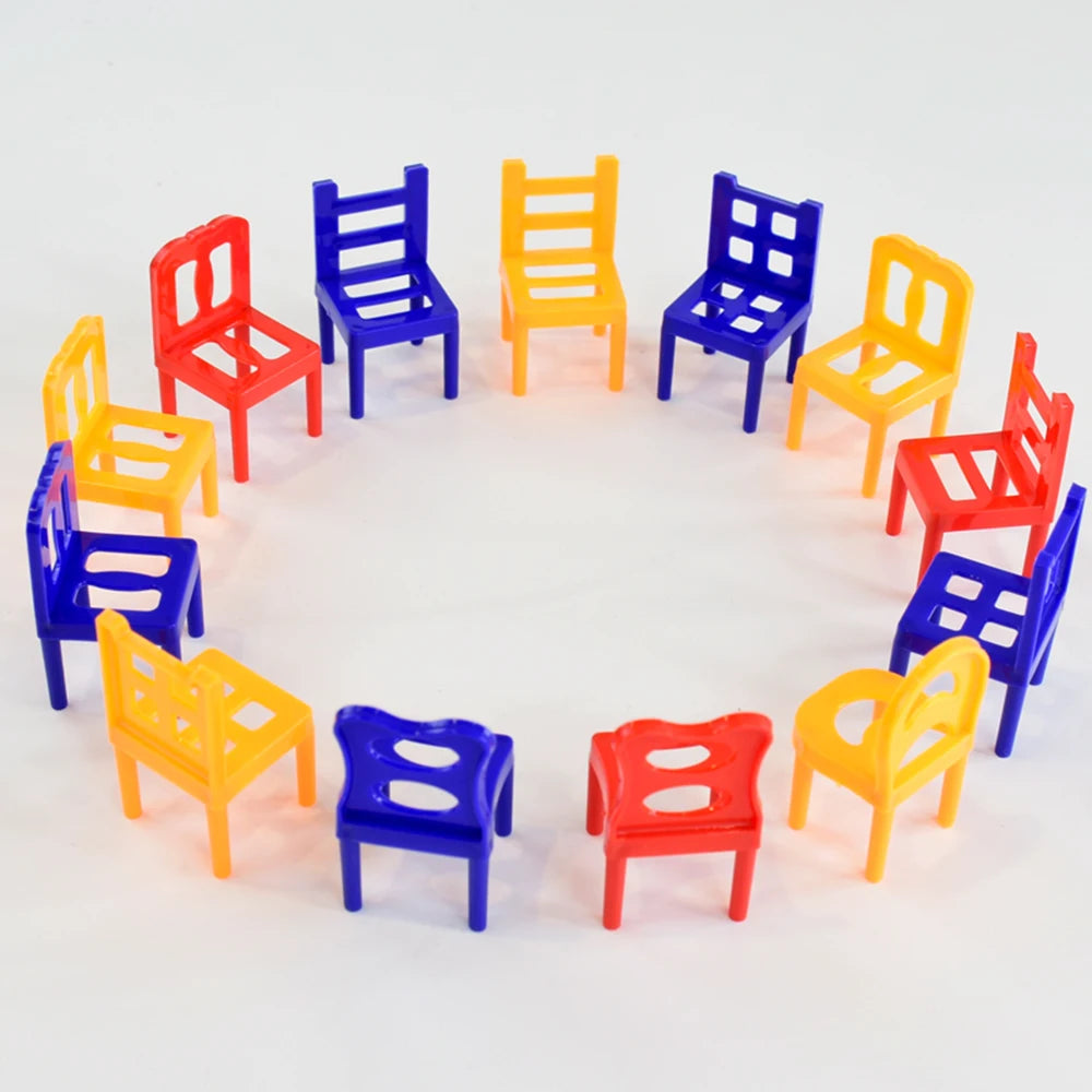 Kids Folding Chair Balanced Toys Desktop Fun Party Game Balance Chairs Adult Children's Stacking Games Interactive Toy Gift