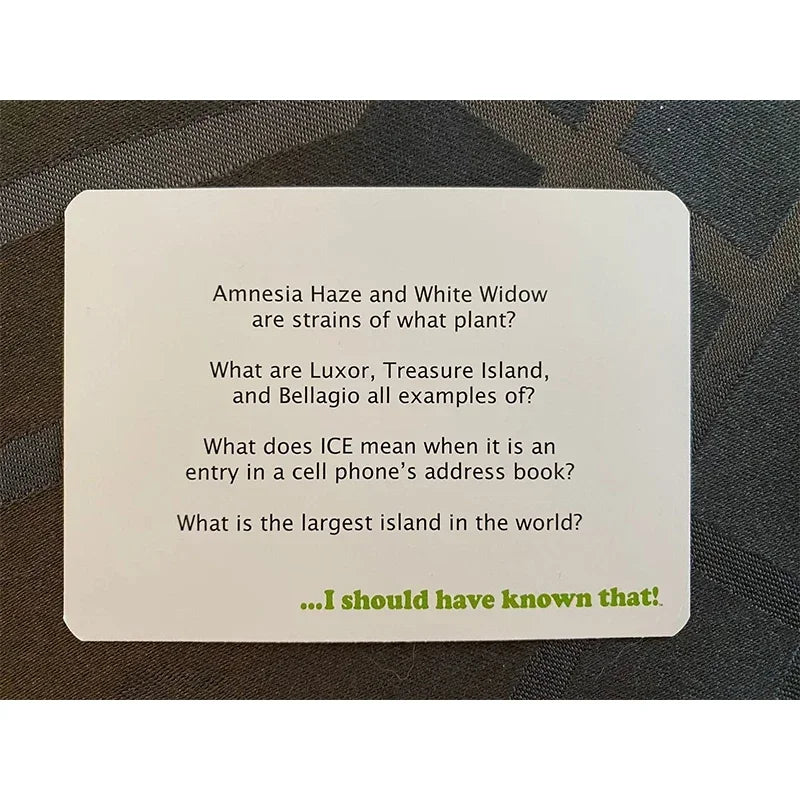 2025 Card Game I should have known that! - Perfect for Family Game Night - Over 400 Trivia Questions