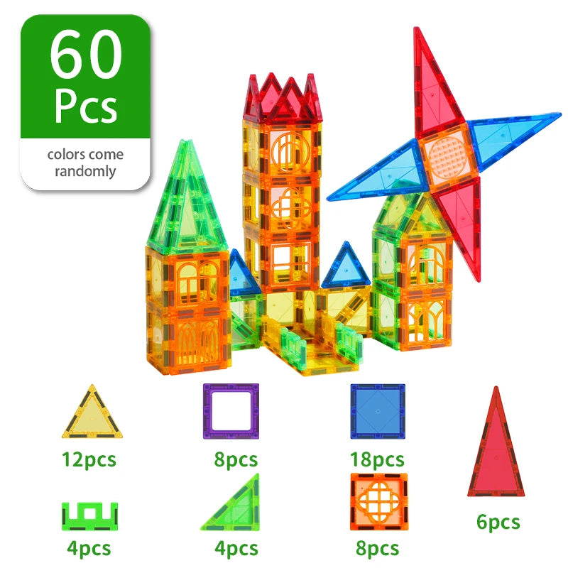 Magplayer Magnetic Building Blocks Construction Set Game Magnet Tiles Children Montessori Educational Toys For Kid Boy Girl Gift