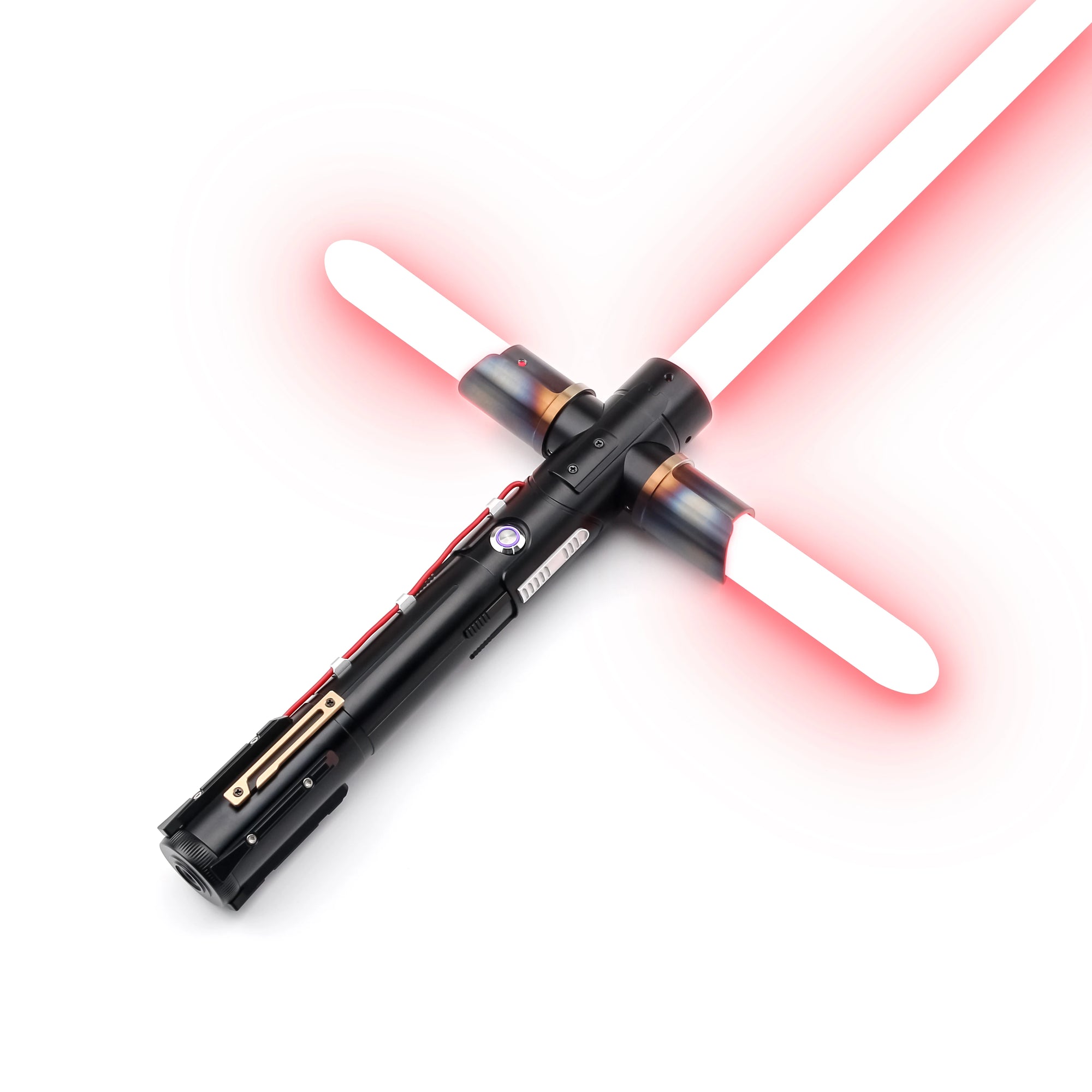 TXQSABER Kylo Ren SE Crossguard NeoPixel Lightsaber with 2 Side Blades Metal Hilt Heavy dueling Collection Laser Sword Jedi Toys