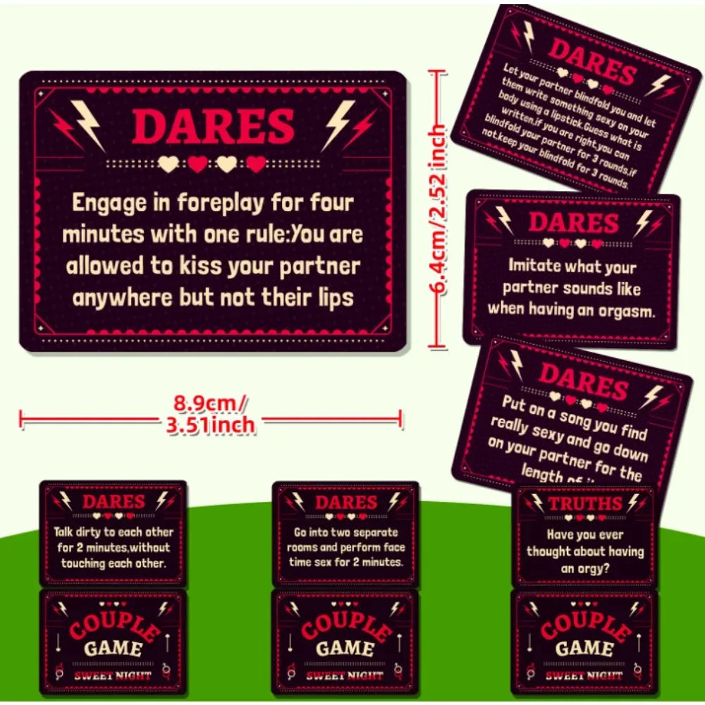 A Set Couple Game 50Cards Outdoor Sport Night Desktop Games Interactive Toys Prop Card  Ask or Answer Truth or Dare English Play