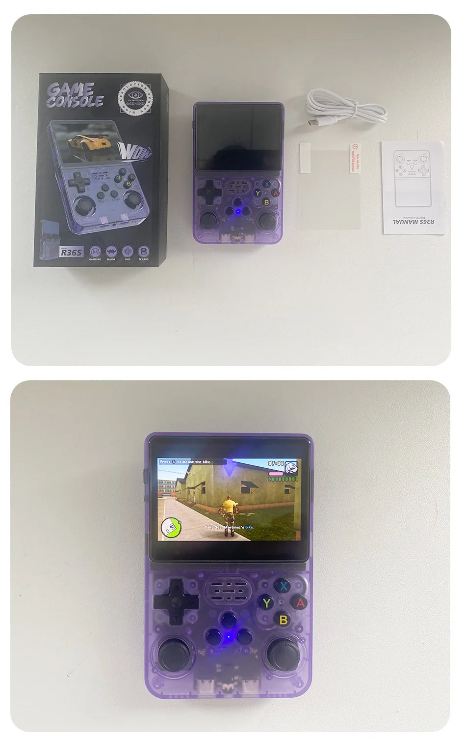 R36S Retro Handheld Video Game Console Linux System 3.5 Inch IPS Screen R35s Pro Portable Pocket Video Player 128GB Games