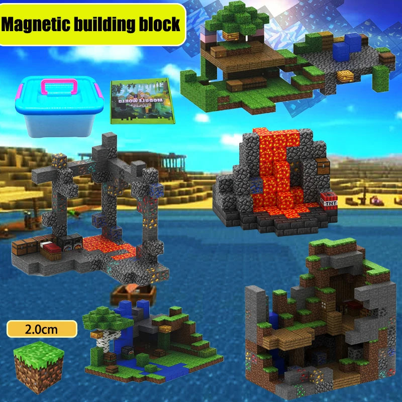 2.0CM DIY Magnetic Building Blocks Mine World Cube Magnet World Set for Kid Age DIY Model Children Montessori Sensory Toy