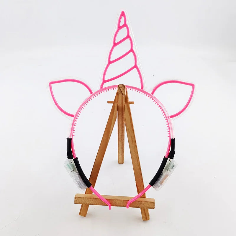 NEW LED Light up Headwear 6 Lighting colors Cat Ear LED Flashing Headband LED Headband Rave Women Girls Glow Party Supplies