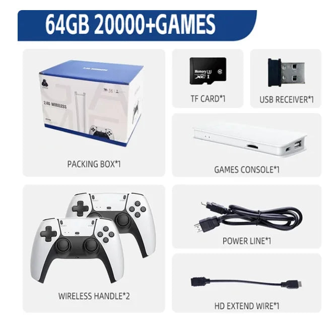 M15 Plus Game Stick 4K Mini Video Game Console 30000+ Games TV Handheld Game Console Dual Gamepads HD Output Retro Games