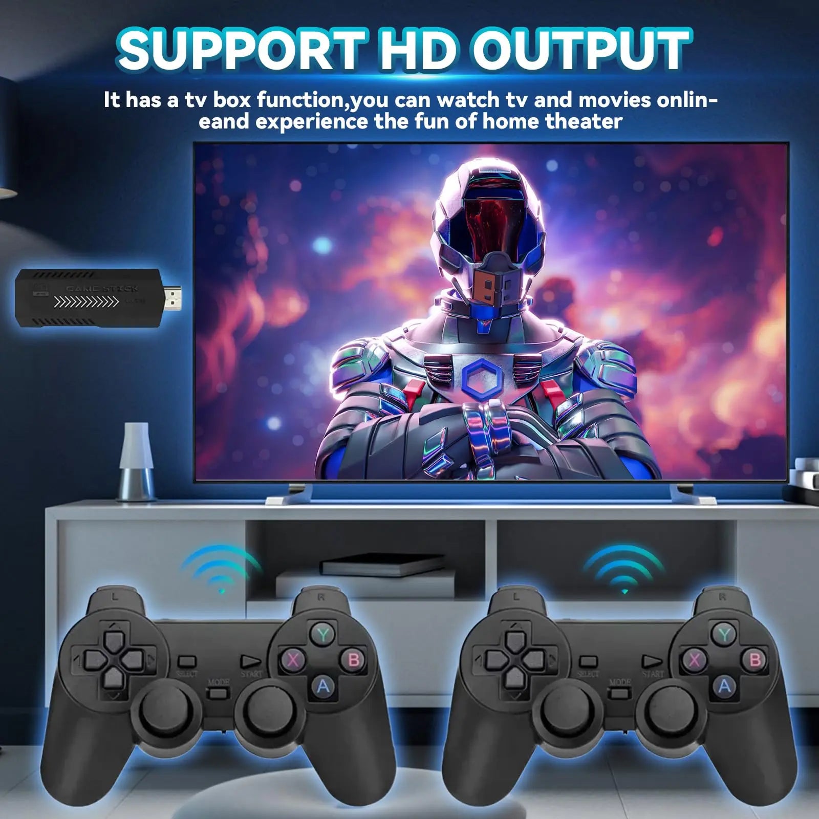 2025 New Retro Game Console, Nostalgia Gaming Stick, Classic Video Games with 4K HD, 20,000+ Games, Upgraded Dual 2.4G Wireless