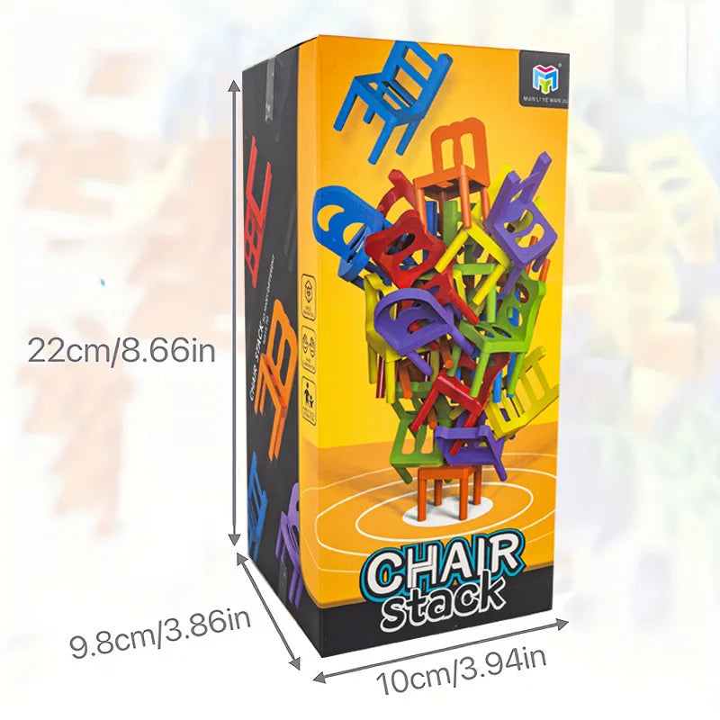 24-42pc folding chair stack children's puzzle toy parent-child interactive game for kids chair stack party juego tabletop games