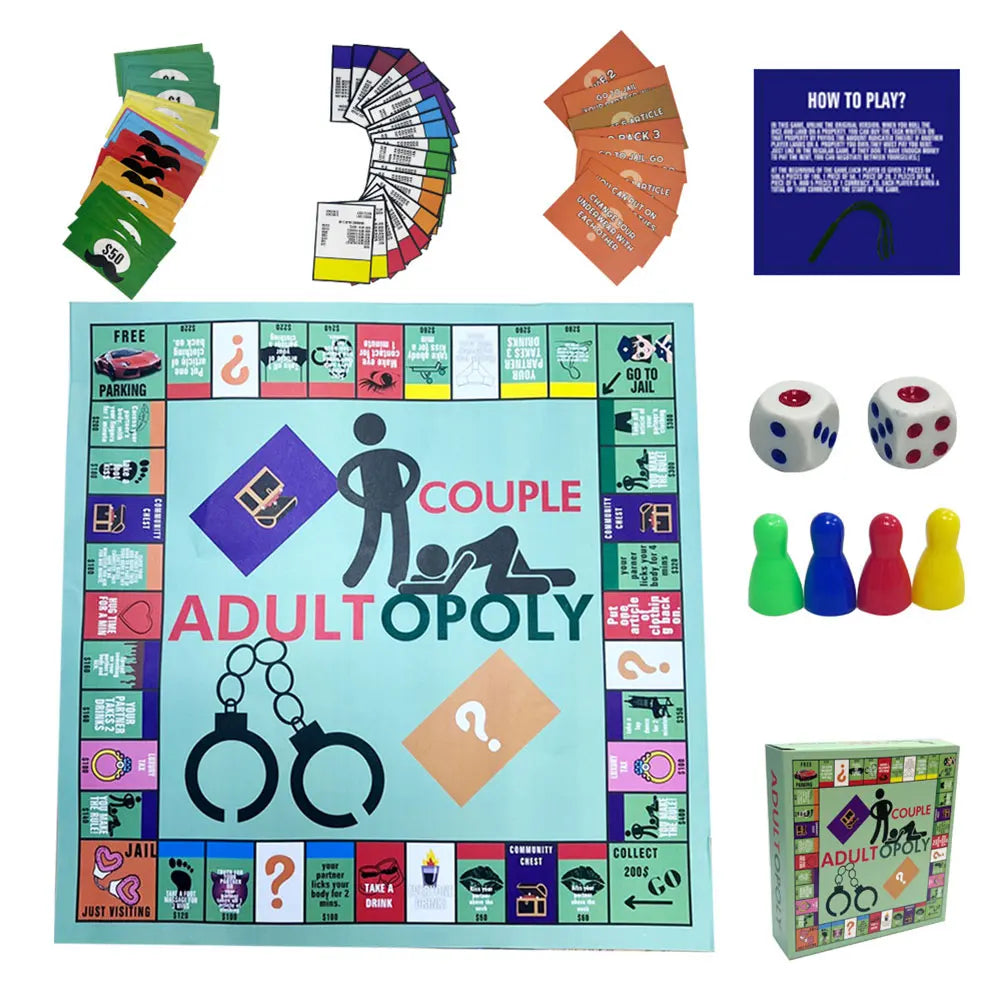 Adultopoly Board Game Couple Board Game Relationship Card Game Portable Couple Game Birthday Date Night Gifts for Husband Wife