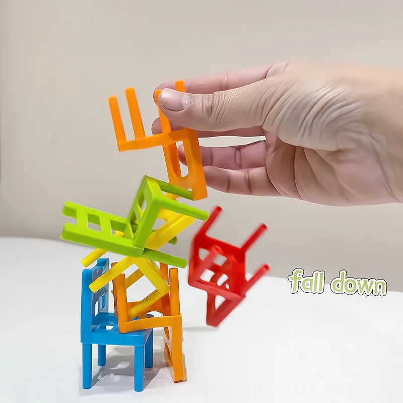 24-42pc folding chair stack children's puzzle toy parent-child interactive game for kids chair stack party juego tabletop games