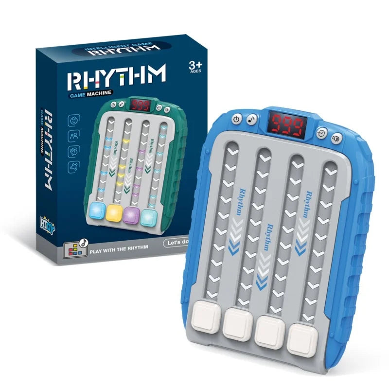 Electronic Music Rhythm Puzzle Game Machine Montessori Pockets Travel Toy Light Up Educationa Sensory Fast Push Table Game