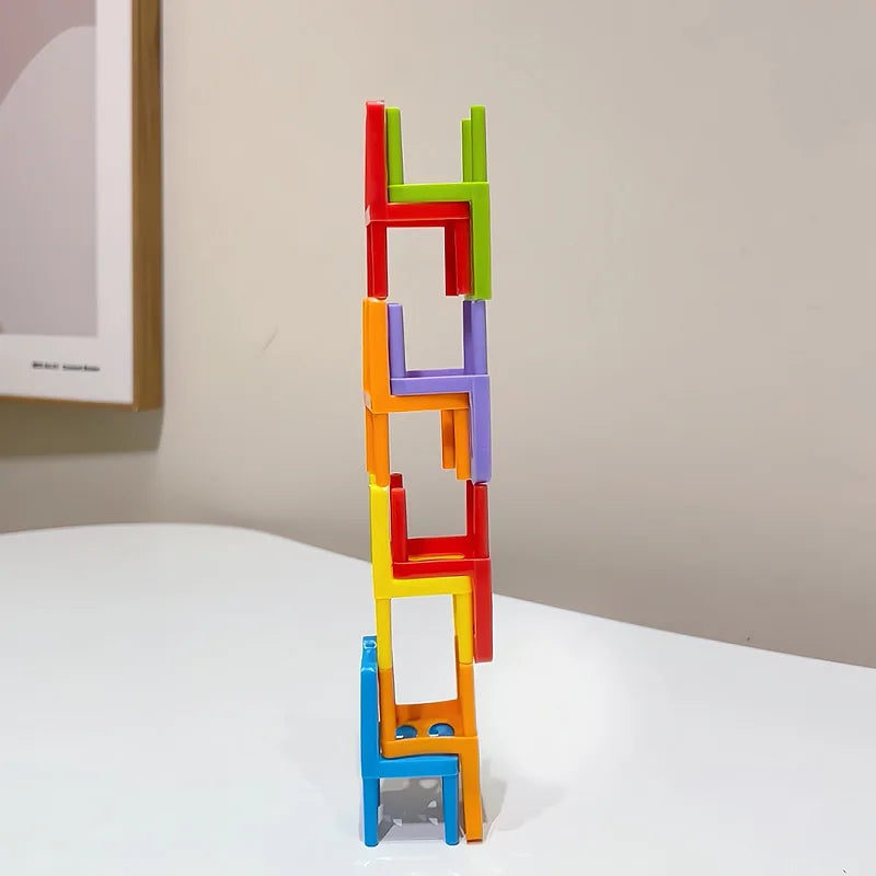 24-42pc folding chair stack children's puzzle toy parent-child interactive game for kids chair stack party juego tabletop games