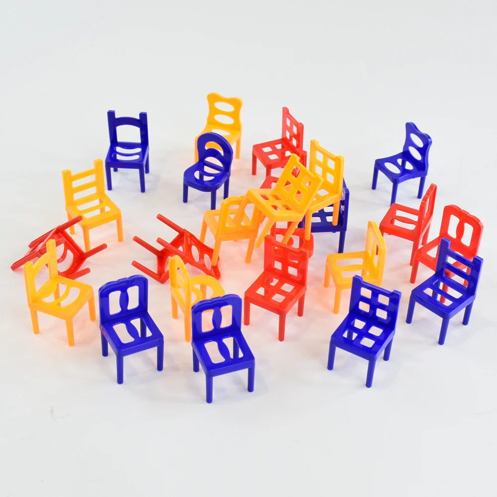 Kids Folding Chair Balanced Toys Desktop Fun Party Game Balance Chairs Adult Children's Stacking Games Interactive Toy Gift