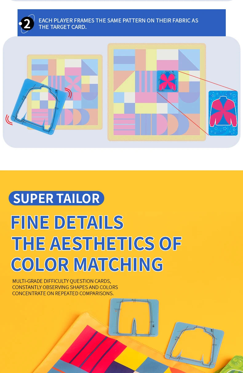 Tailor Master Battle Game Kids Toys Color Shape Matching Logical Thinking Board Games Interactive Montessori Educational Toys