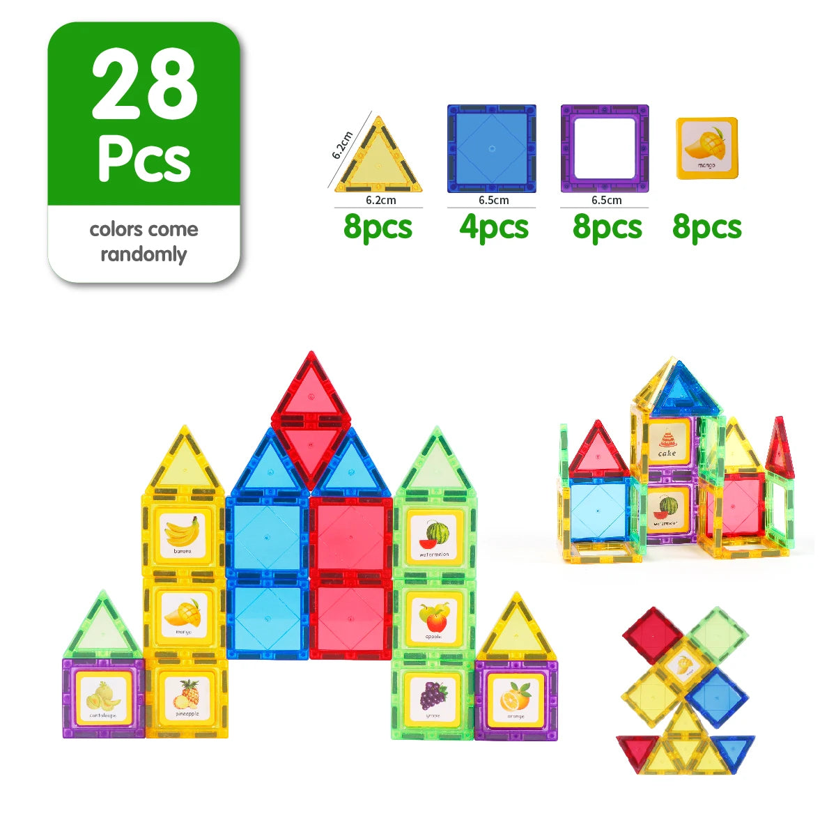 Magplayer Magnetic Building Blocks Construction Set Game Magnet Tiles Children Montessori Educational Toys For Kid Boy Girl Gift