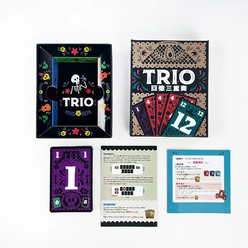 Trio Game Strategic Card Board Game for Family Friends Couples Party Fun Interactive Entertainment