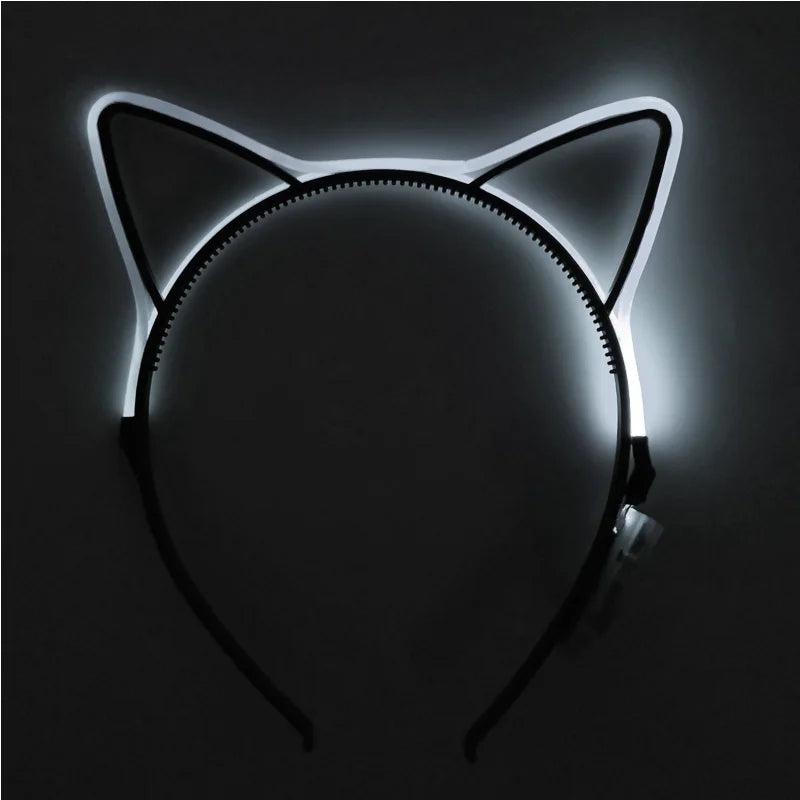 NEW LED Light up Headwear 6 Lighting colors Cat Ear LED Flashing Headband LED Headband Rave Women Girls Glow Party Supplies