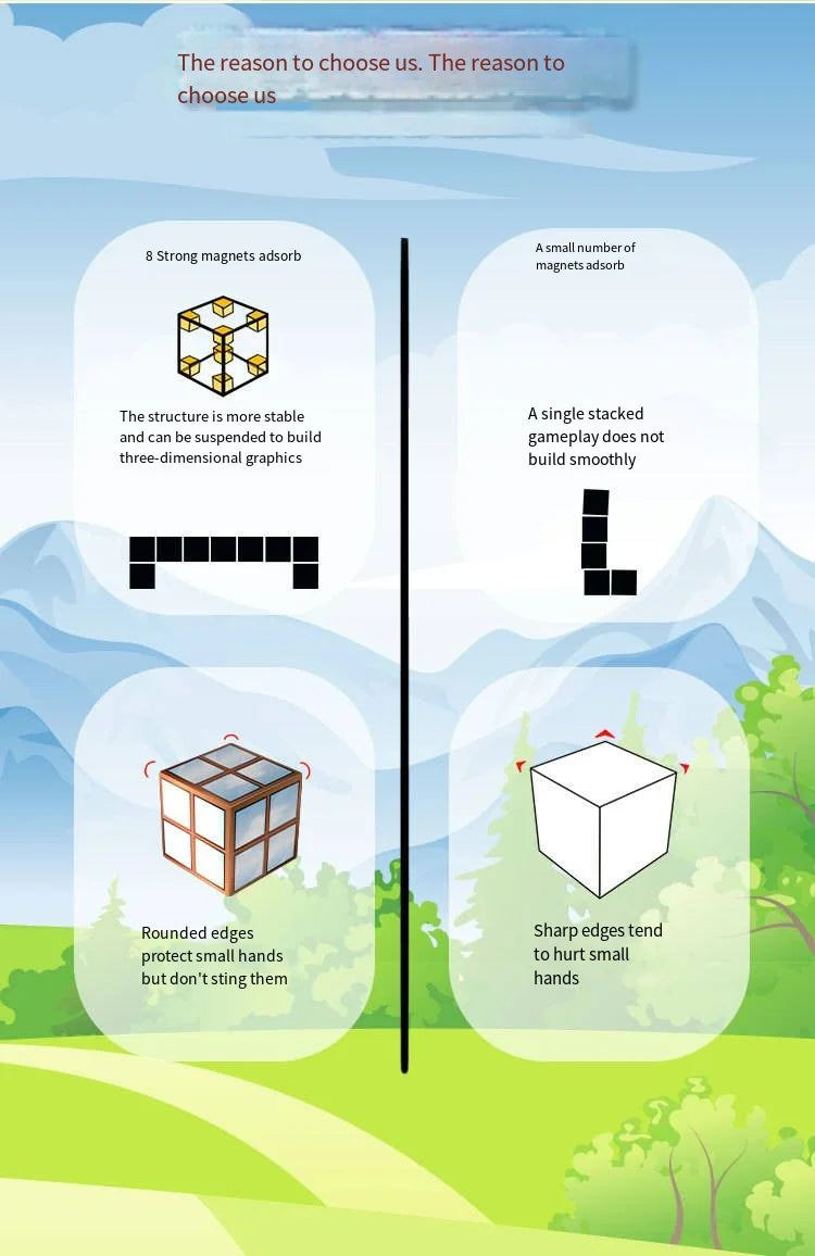 2.0CM DIY Magnetic Building Blocks Mine World Cube Magnet World Set for Kid Age DIY Model Children Montessori Sensory Toy