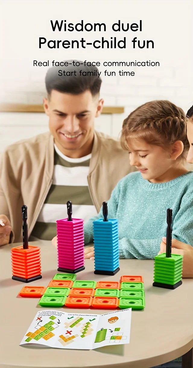 Interactive Desktop Strategy Game with Colorful Pieces, Strategy Board Gam Portable Five-in-a-Row Game for Kids and Adults