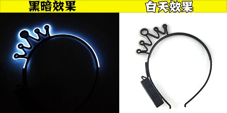NEW LED Light up Headwear 6 Lighting colors Cat Ear LED Flashing Headband LED Headband Rave Women Girls Glow Party Supplies
