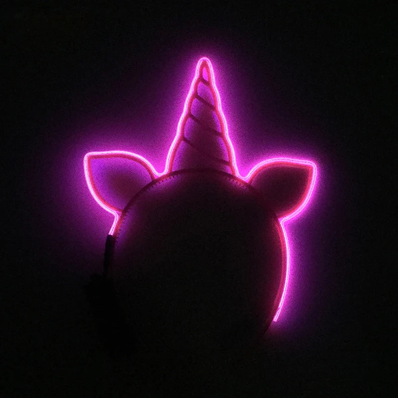 NEW LED Light up Headwear 6 Lighting colors Cat Ear LED Flashing Headband LED Headband Rave Women Girls Glow Party Supplies
