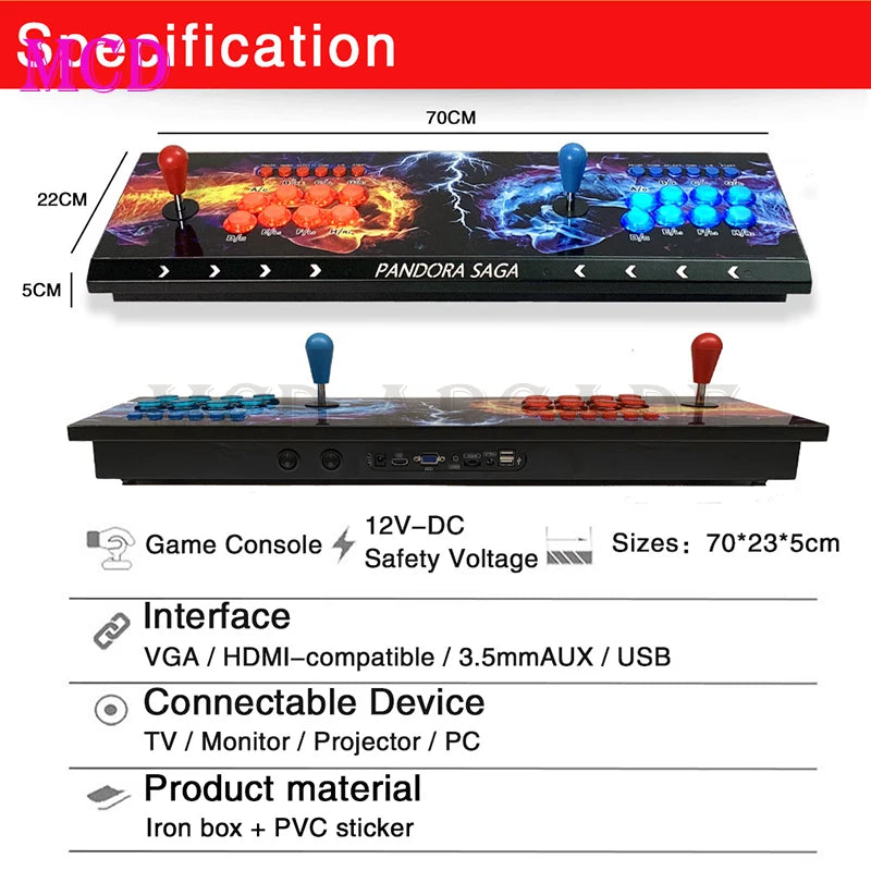 Retro Arcade 3D Pandora's Box EX WIFI8000 10888 in 1 Save Function Multiplayer Support Add Game 4 Players for Gaming Cabinet