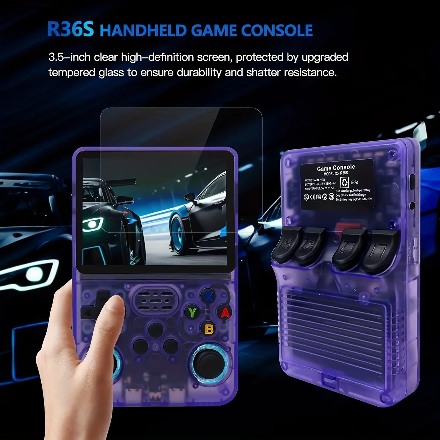R36S Retro Handheld Video Game Console Linux System 3.5 Inch IPS Screen R35s Pro Portable Pocket Video Player 128GB Games
