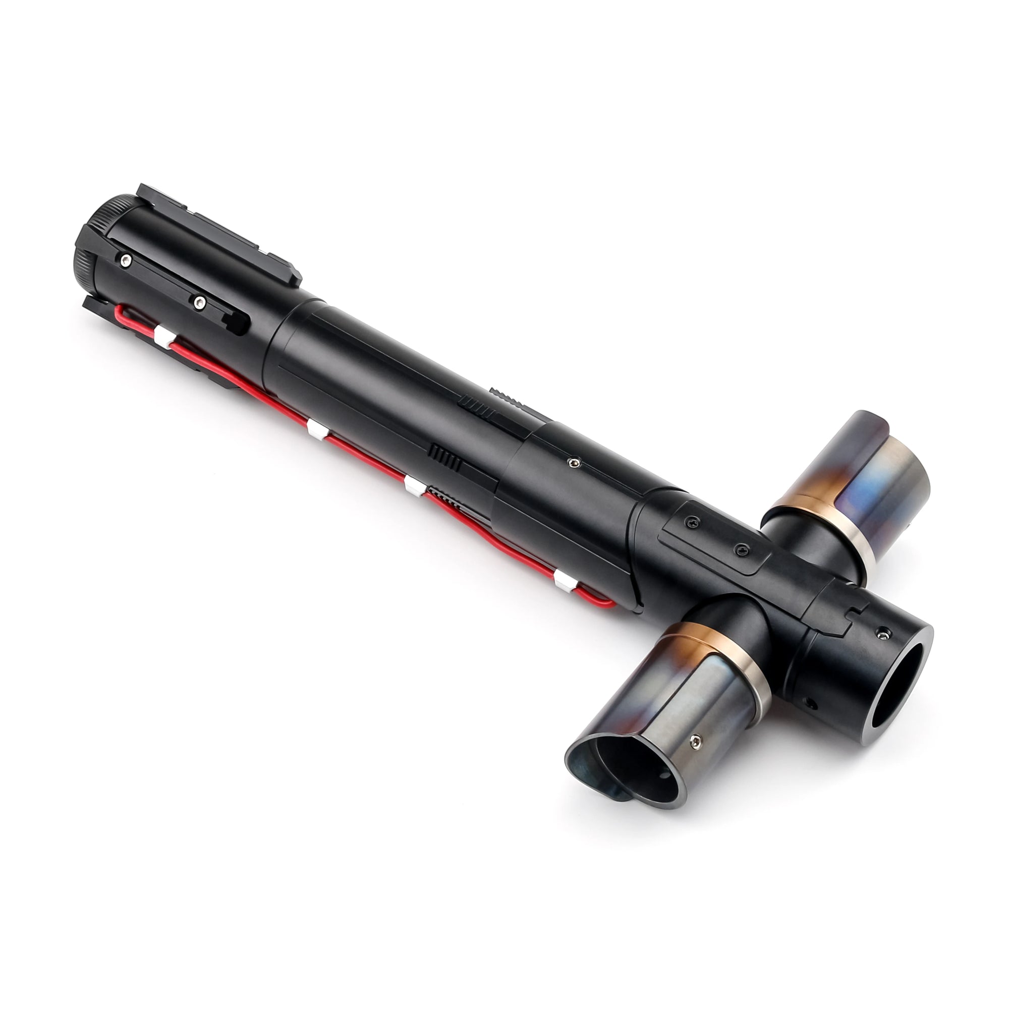 TXQSABER Kylo Ren SE Crossguard NeoPixel Lightsaber with 2 Side Blades Metal Hilt Heavy dueling Collection Laser Sword Jedi Toys