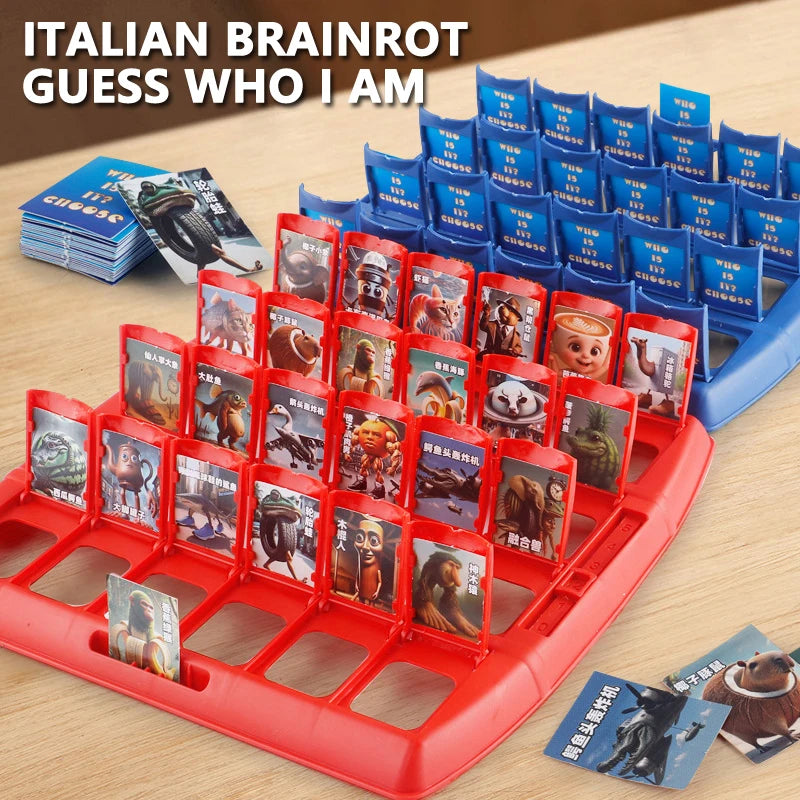 Italian Brainrot Guess Who I Am Game Tungtungtung Sahur Tralarero Tralala AI Abstract Puzzle Board Game Parent-child Interactive